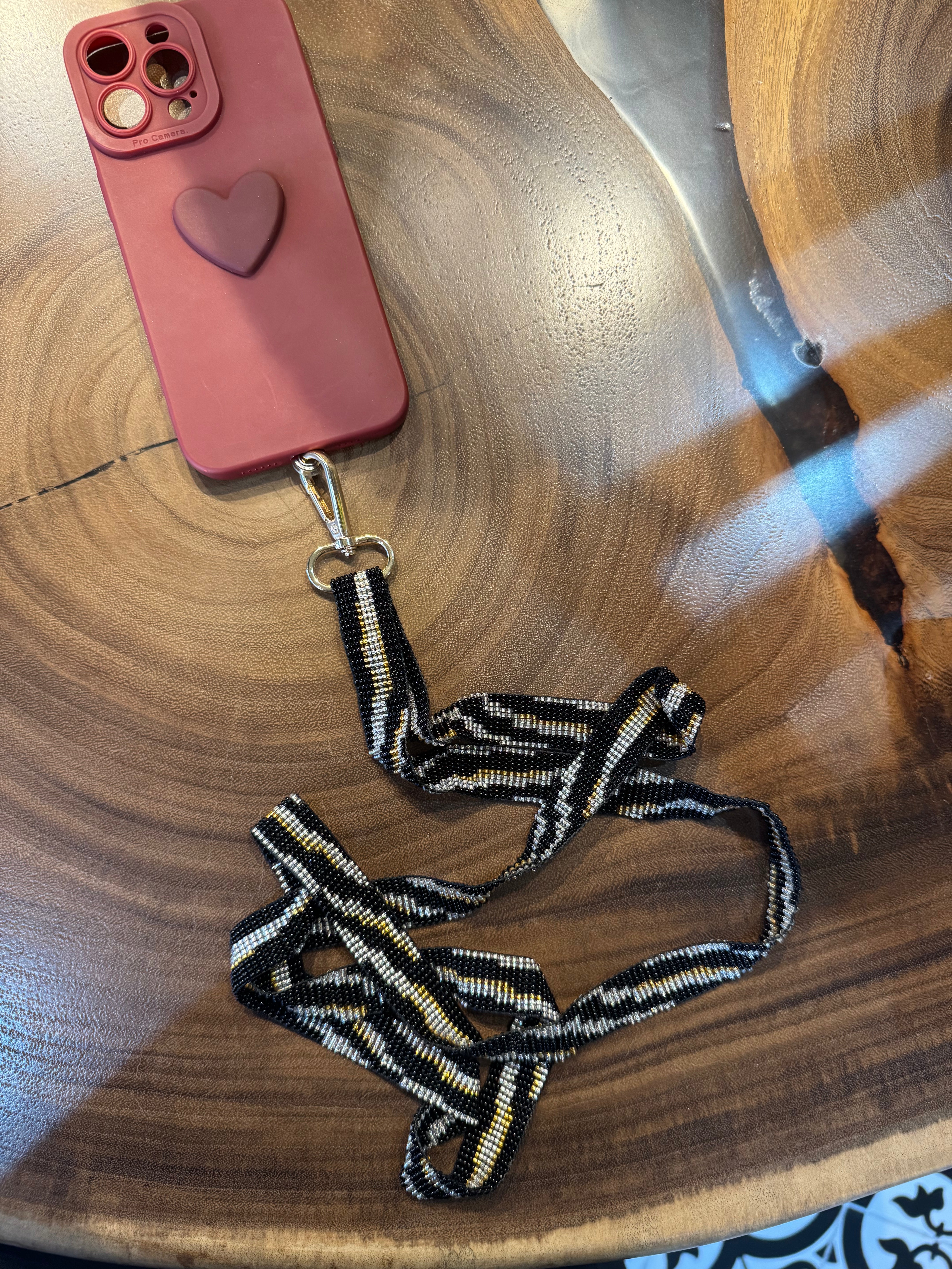 Cellphone Strap Zebra Black